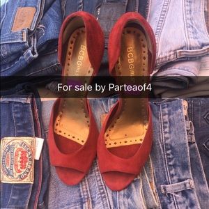 BCBG Red Suede Heels